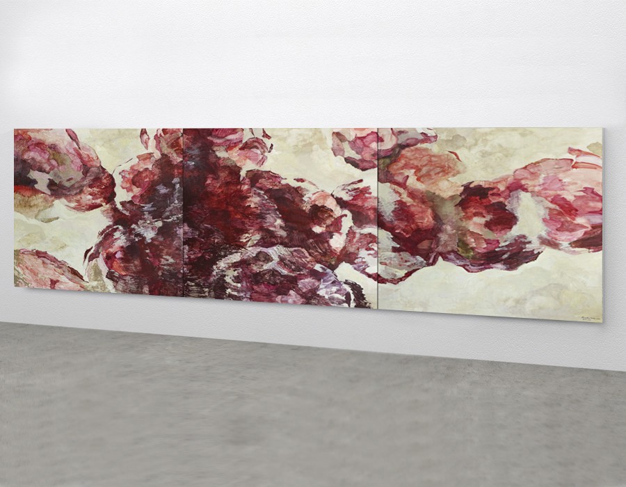 « Dédicace/Widmung », 2021-2023 ,huile sur toile, 200 x 600 cm