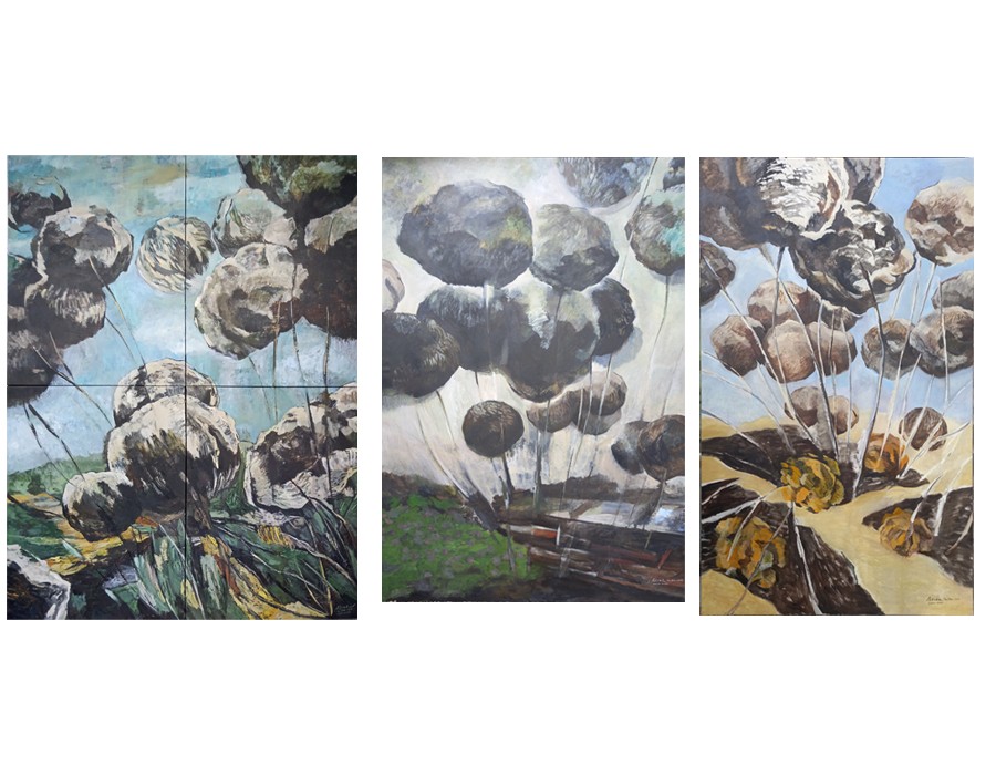 « Requiem in memoriam Yu Tien-ts’ung (1934-2019) I : Pressentiment », 2020-2021, huile sur toile, 260 x 194 cm