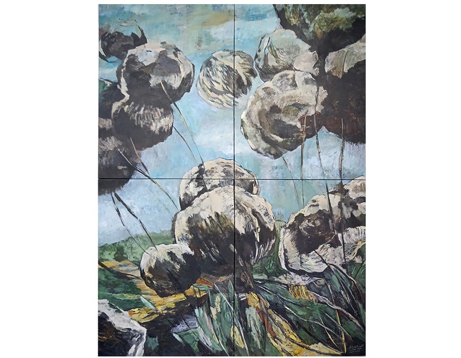 « Requiem in memoriam Yu Tien-ts’ung (1934-2019) I : Pressentiment », 2020-2021, huile sur toile, 260 x 194 cm