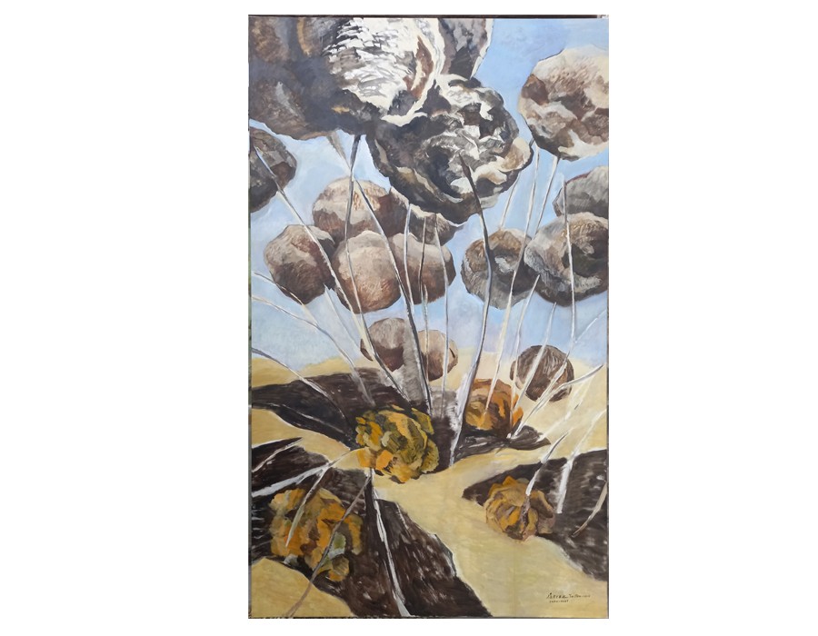 “Requiem in memoriam Yu Tien-ts’ung (1934-2019) III : Flight” , 2020-2021, œil on canvas, 255 x 159 cm