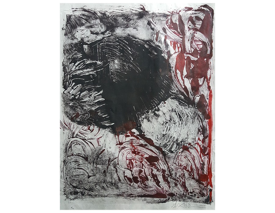 Yu Jen-chih, Sans titre, 2020, monotype, 50 x 40 cm